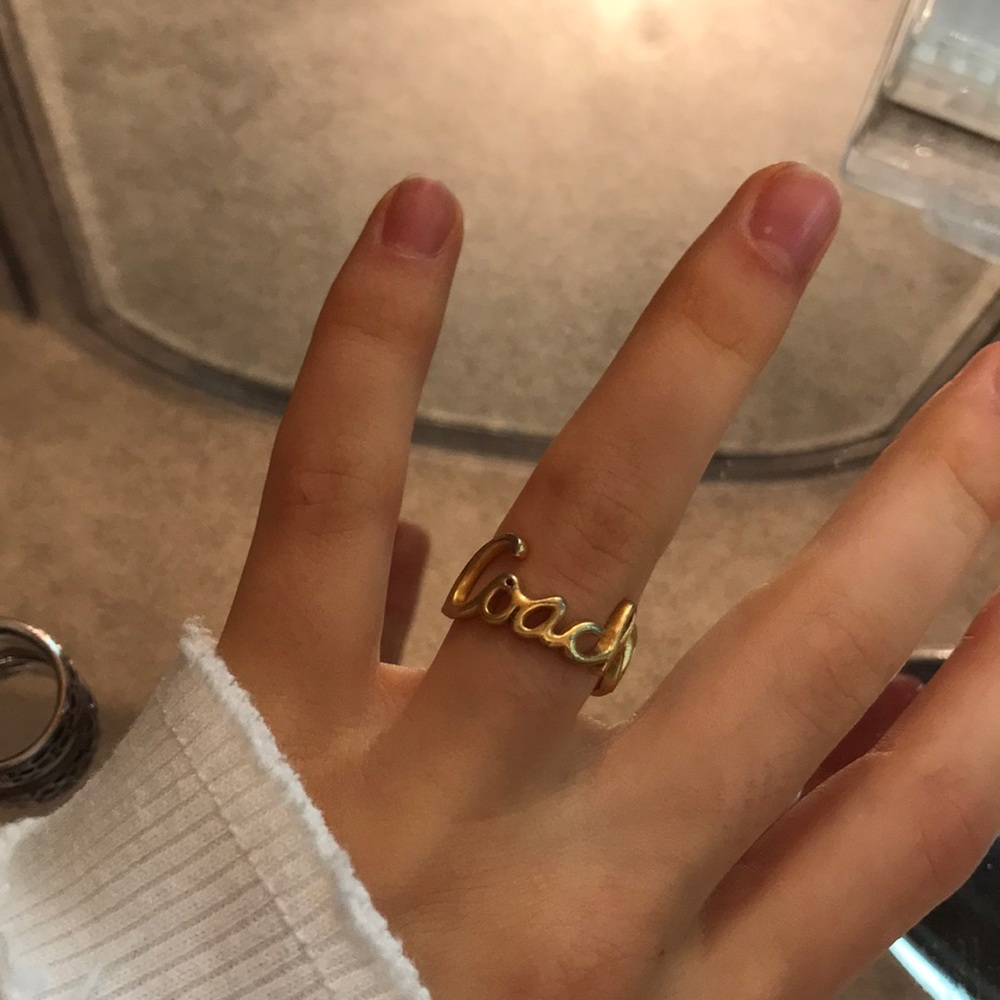 Gold Coach Calligraphy ring